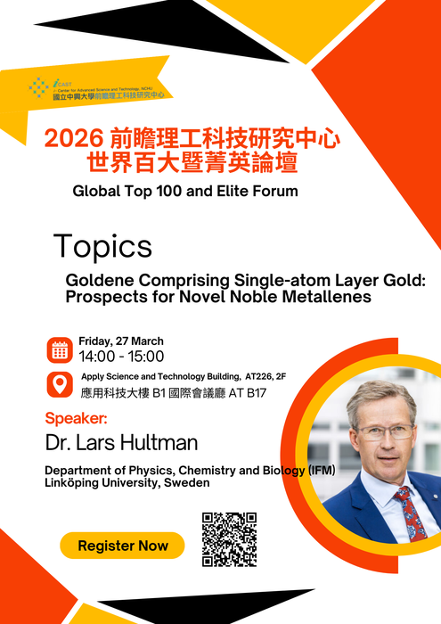 【專題講座】Goldene Comprising Single-atom Layer Gold:Prospects for Novel Noble Metallenes圖片