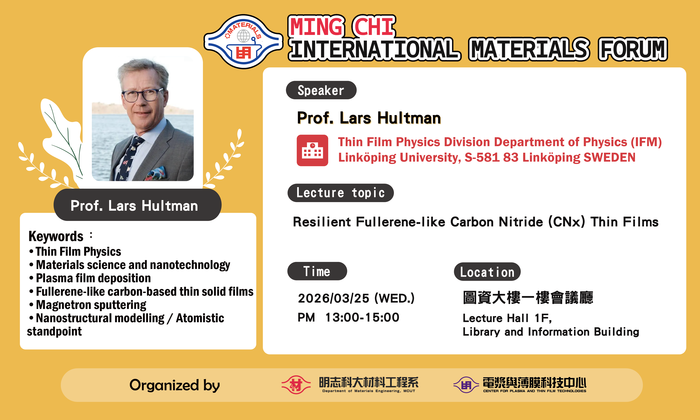 【專題講座】Resilient Fullerene-like Carbon Nitride(CNx)Thin Films圖片